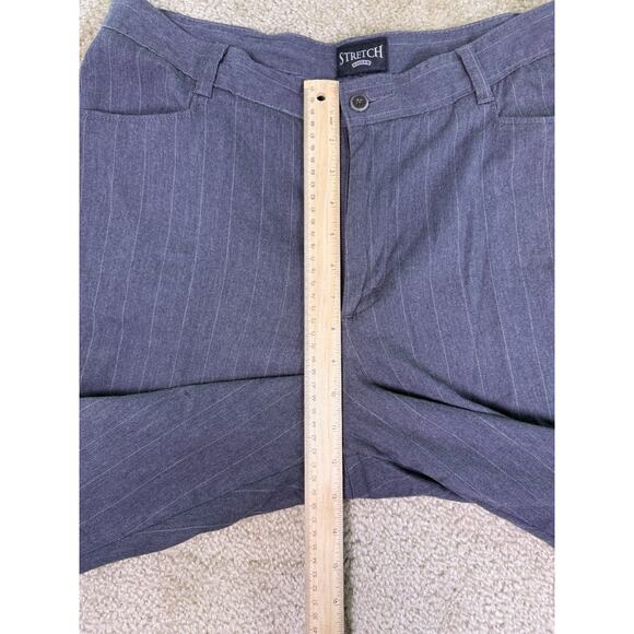 Riders Lee Trouser Pants Womens Sz 10 Gray Pinstripe Pockets Stretch No Tag E394 - Picture 8 of 11